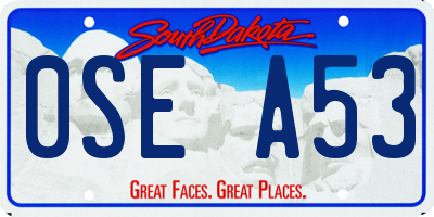 SD license plate 0SEA53