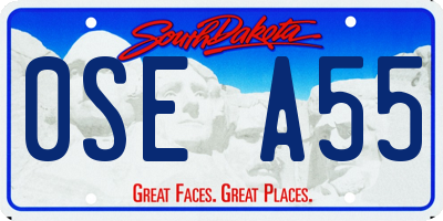 SD license plate 0SEA55