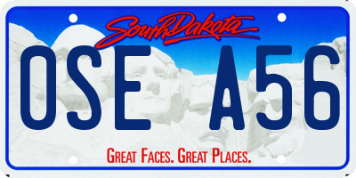 SD license plate 0SEA56