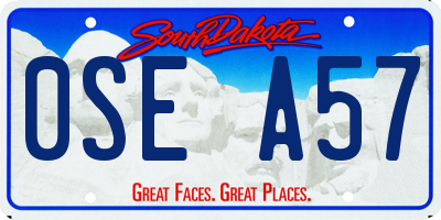SD license plate 0SEA57
