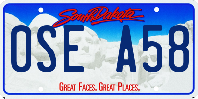 SD license plate 0SEA58