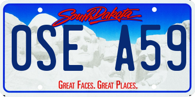 SD license plate 0SEA59