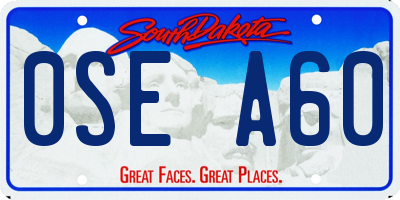 SD license plate 0SEA60