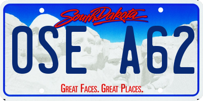 SD license plate 0SEA62