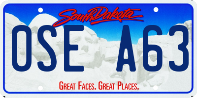 SD license plate 0SEA63