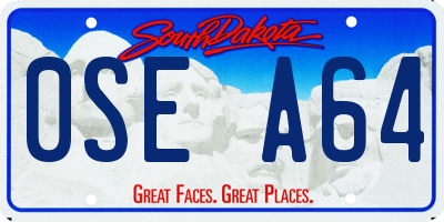 SD license plate 0SEA64