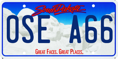 SD license plate 0SEA66