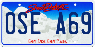 SD license plate 0SEA69