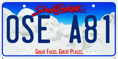 SD license plate 0SEA81