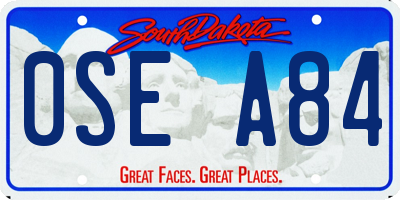 SD license plate 0SEA84