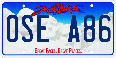 SD license plate 0SEA86