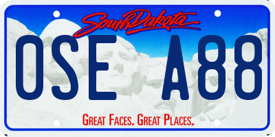 SD license plate 0SEA88