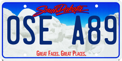 SD license plate 0SEA89