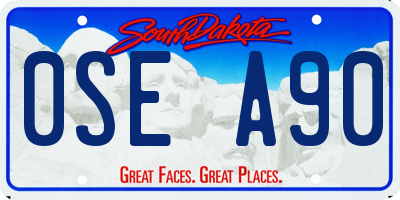 SD license plate 0SEA90