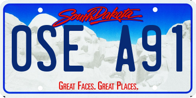 SD license plate 0SEA91