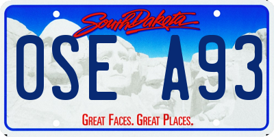 SD license plate 0SEA93