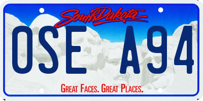 SD license plate 0SEA94