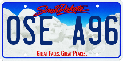 SD license plate 0SEA96