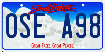 SD license plate 0SEA98