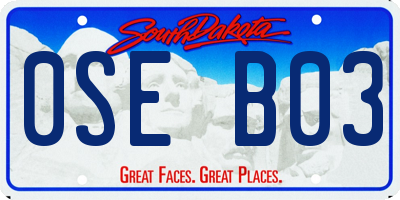 SD license plate 0SEB03