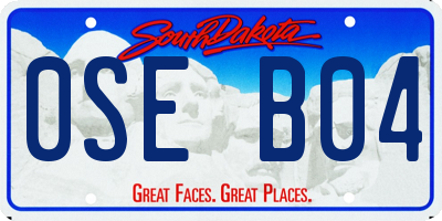 SD license plate 0SEB04
