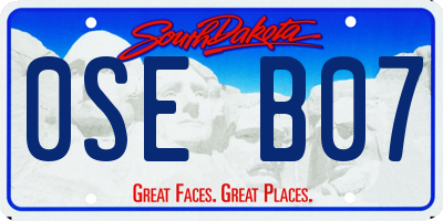 SD license plate 0SEB07