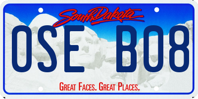 SD license plate 0SEB08
