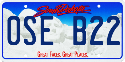 SD license plate 0SEB22