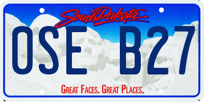 SD license plate 0SEB27