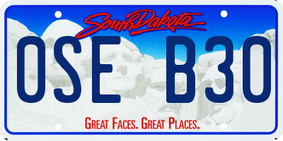 SD license plate 0SEB30
