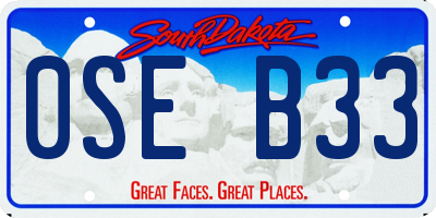 SD license plate 0SEB33