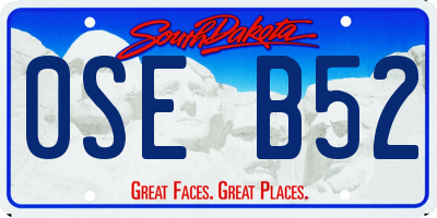SD license plate 0SEB52