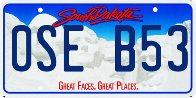 SD license plate 0SEB53