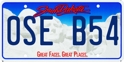 SD license plate 0SEB54