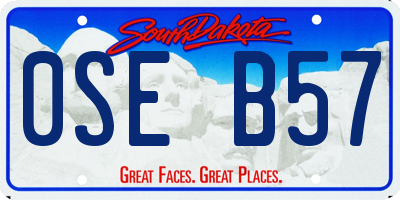 SD license plate 0SEB57