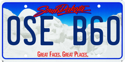 SD license plate 0SEB60