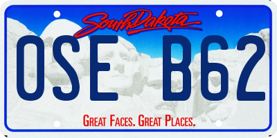SD license plate 0SEB62