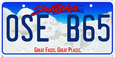 SD license plate 0SEB65