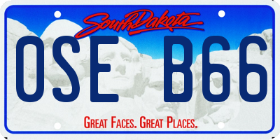 SD license plate 0SEB66