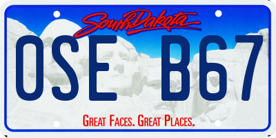 SD license plate 0SEB67