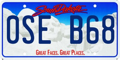 SD license plate 0SEB68