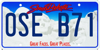 SD license plate 0SEB71