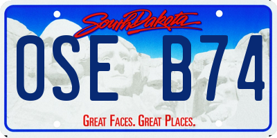 SD license plate 0SEB74