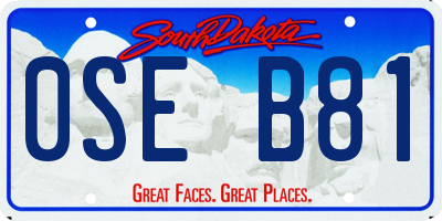 SD license plate 0SEB81