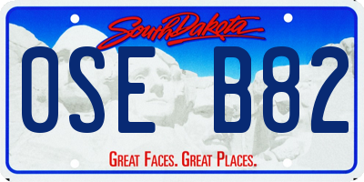 SD license plate 0SEB82