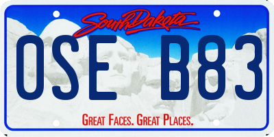SD license plate 0SEB83