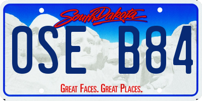 SD license plate 0SEB84