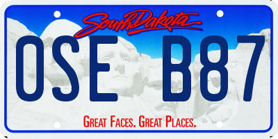 SD license plate 0SEB87
