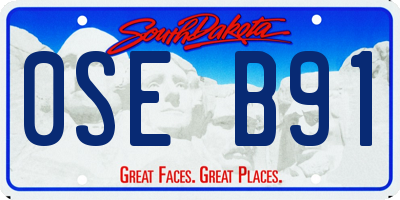 SD license plate 0SEB91