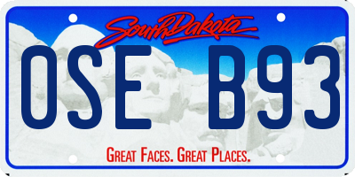 SD license plate 0SEB93